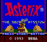 Asterix and the Secret Mission Title Screen